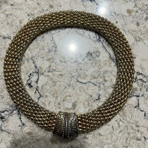 Gold and Silver Necklace with Intricate Design